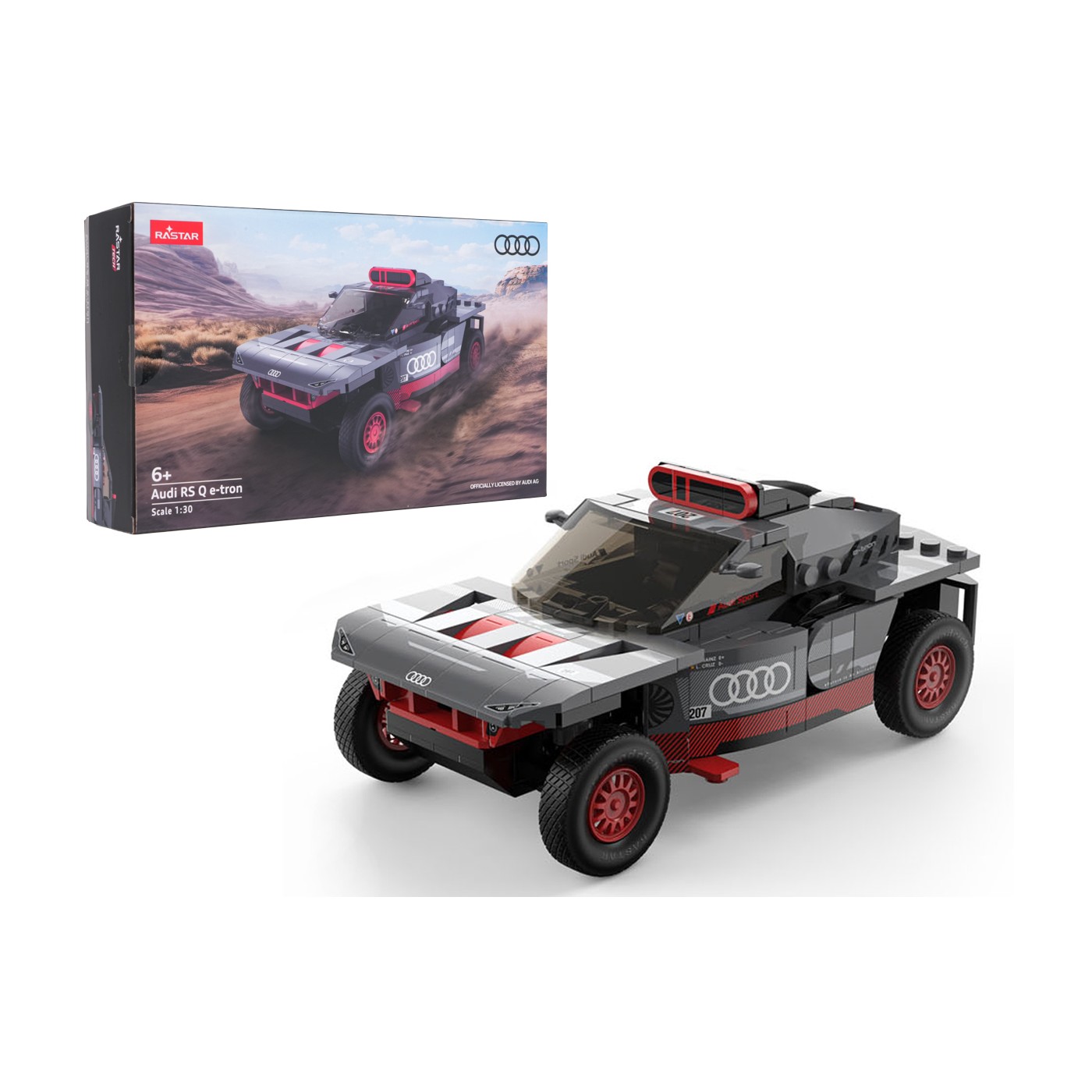 Autobloky 1:30 Audi RS Q e-tron sivý RASTAR