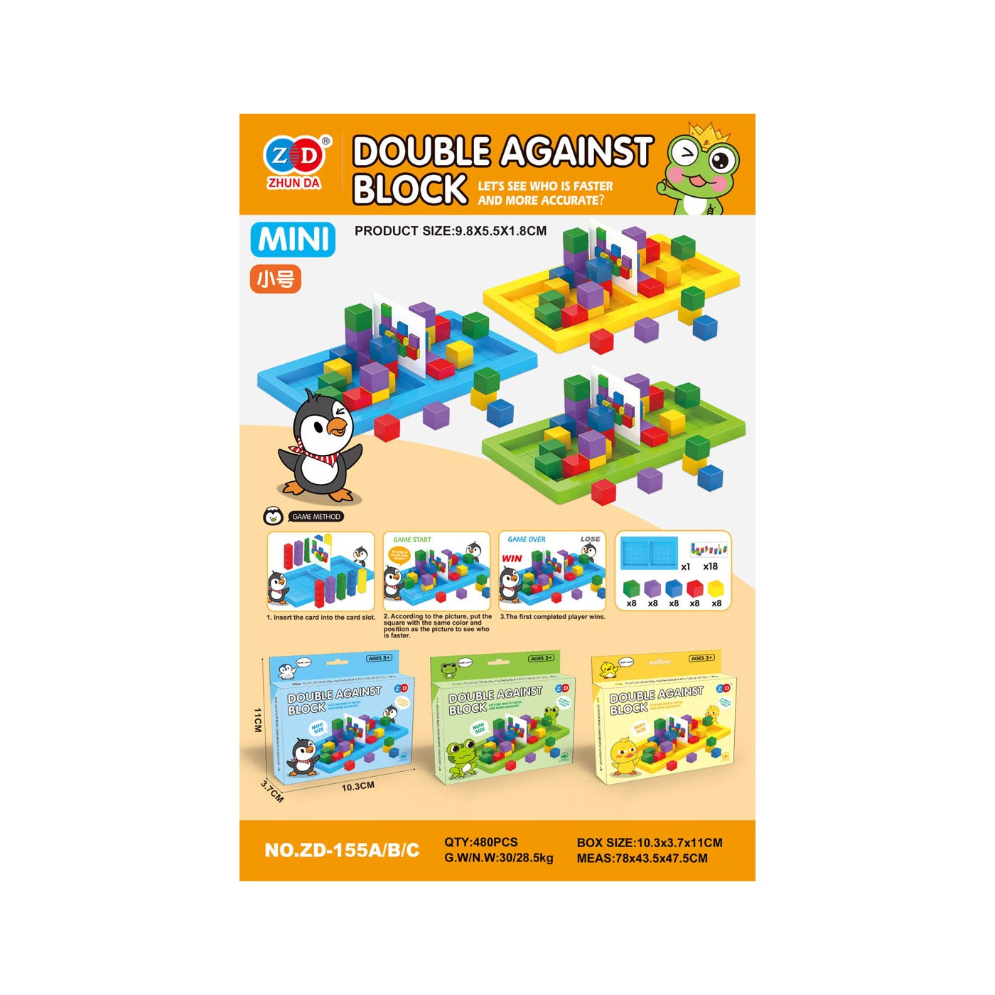 Arkádová hra MINI Shapes + Cards Duck Edition