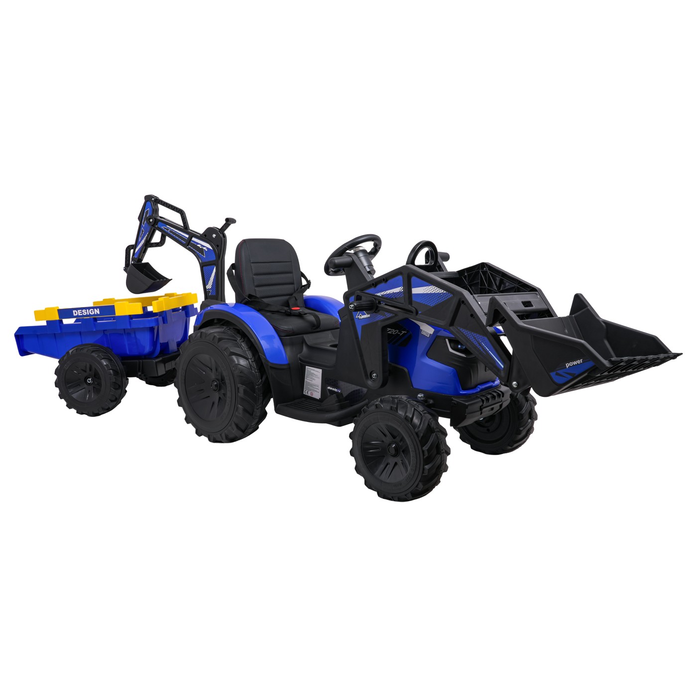 Traktor s prívesom 720-T modrý