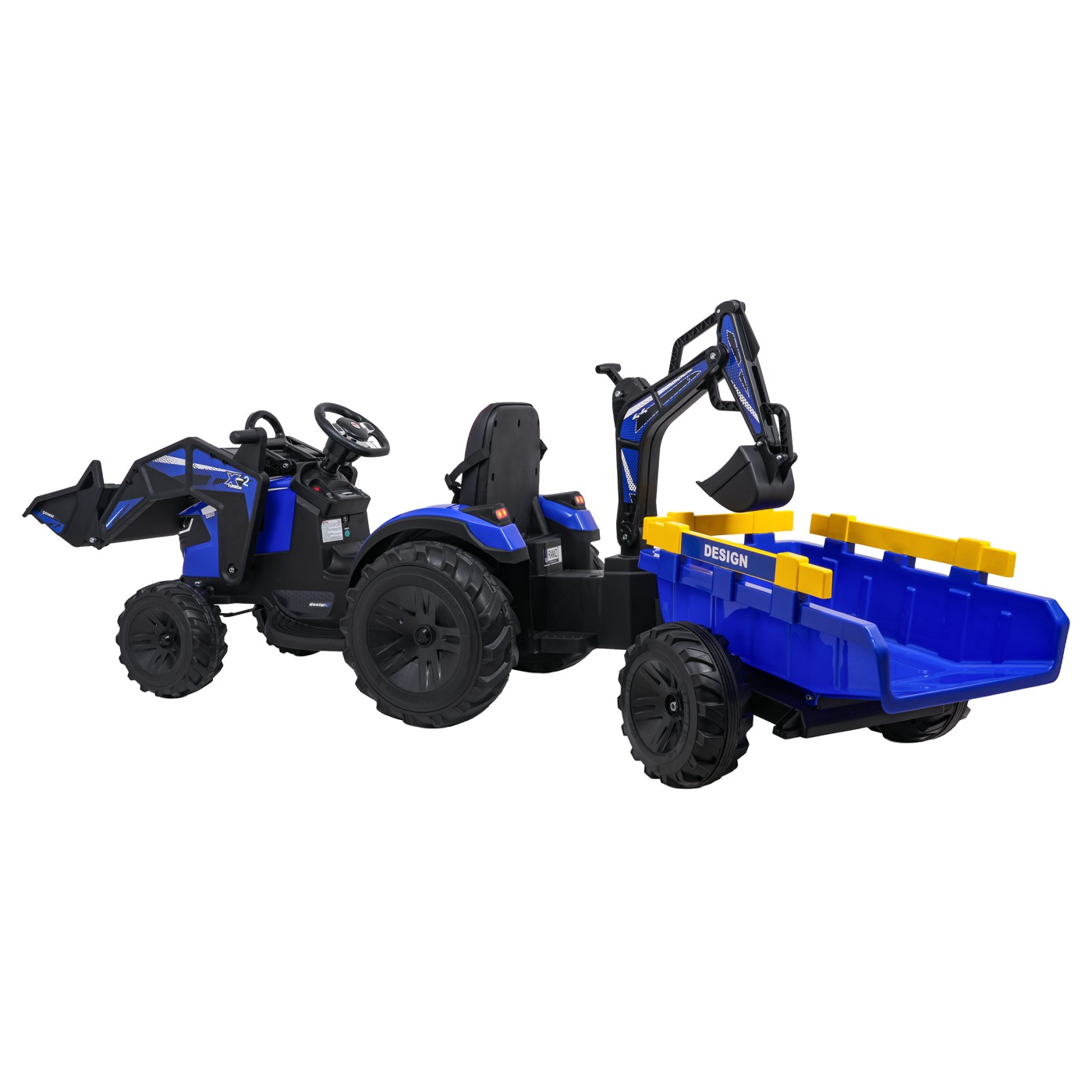 Traktor s prívesom 720-T modrý