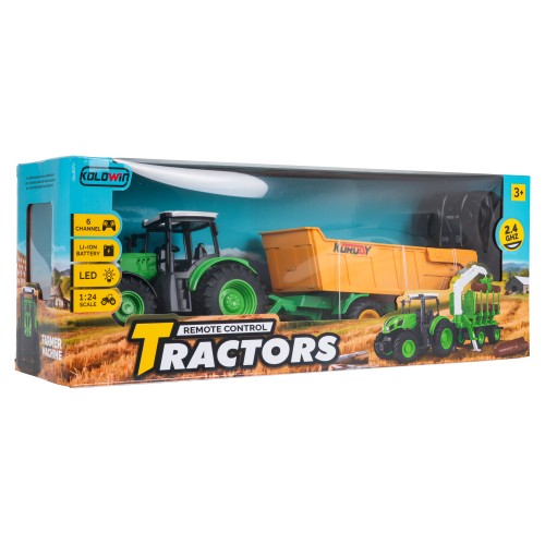 Ťahač s otvárateľným žltým návesom R/C 1:24