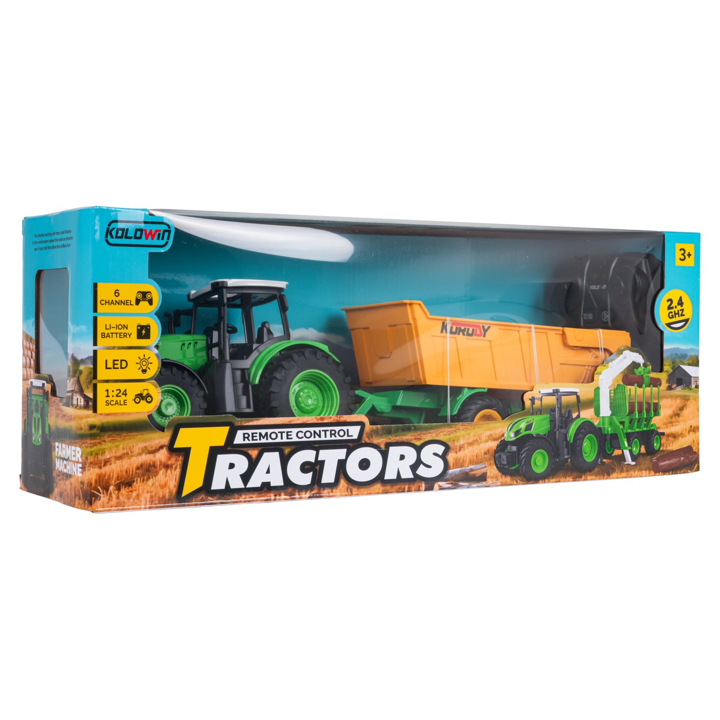 Ťahač s otvárateľným žltým návesom R/C 1:24