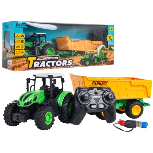 Ťahač s otvárateľným žltým návesom R/C 1:24