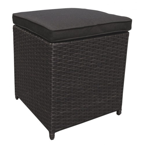 Sada záhradného nábytku 4v1 Technorattan Hnedý + Roh + Stôl + 2 Pufy + 15 Vankúšov