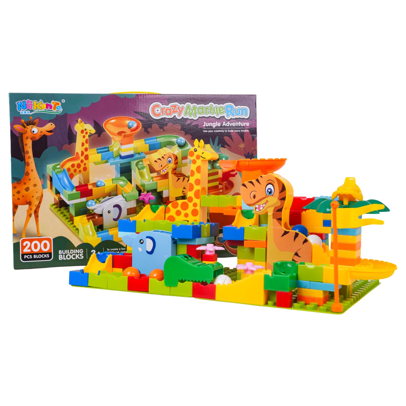 Guľôčková dráha Jungle bricks 200el.
