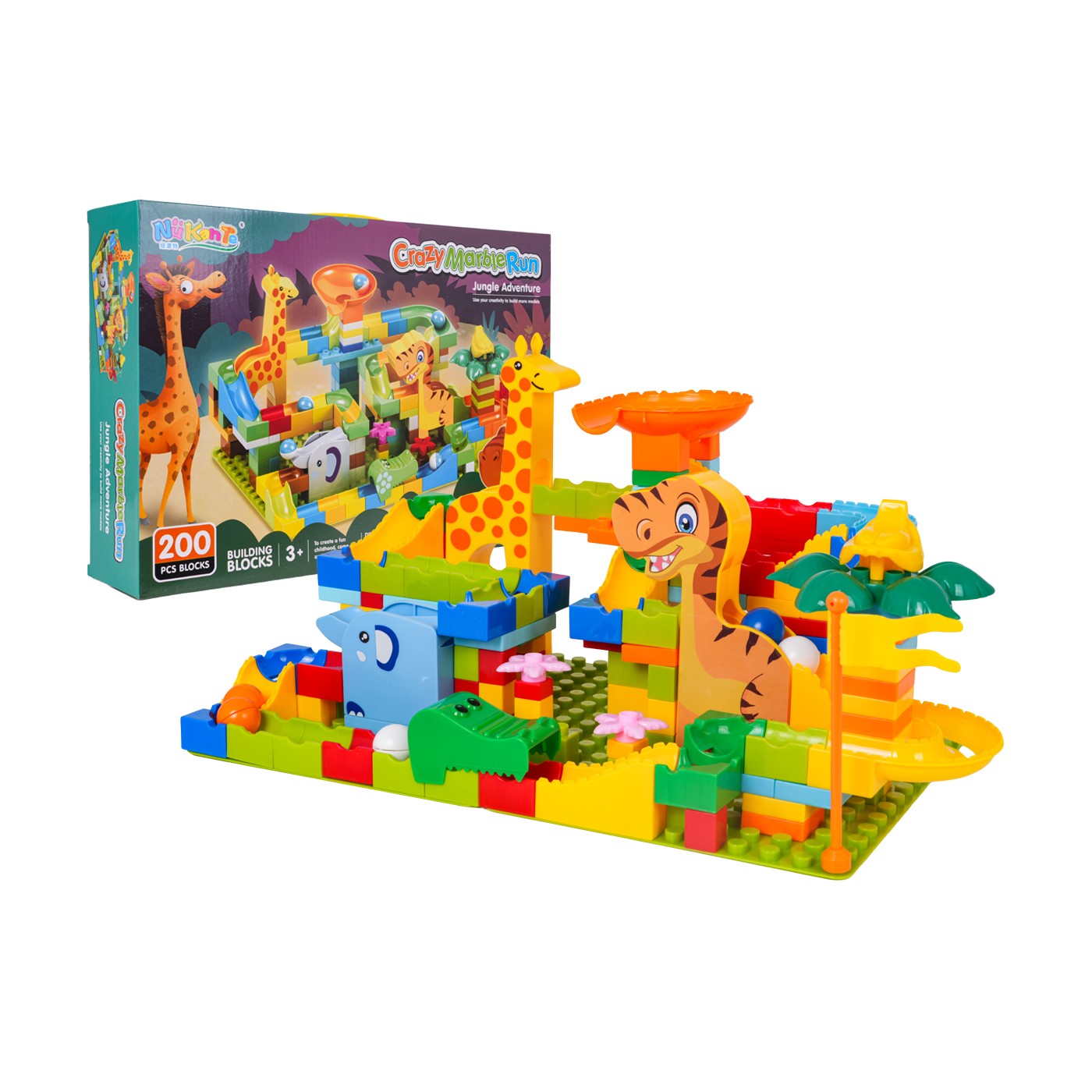 Guľôčková dráha Jungle bricks 200el.