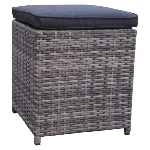 Sada záhradného nábytku 4v1 Technorattan Sivý + Roh + Stôl + 2 Pufy + 15 Vankúšov