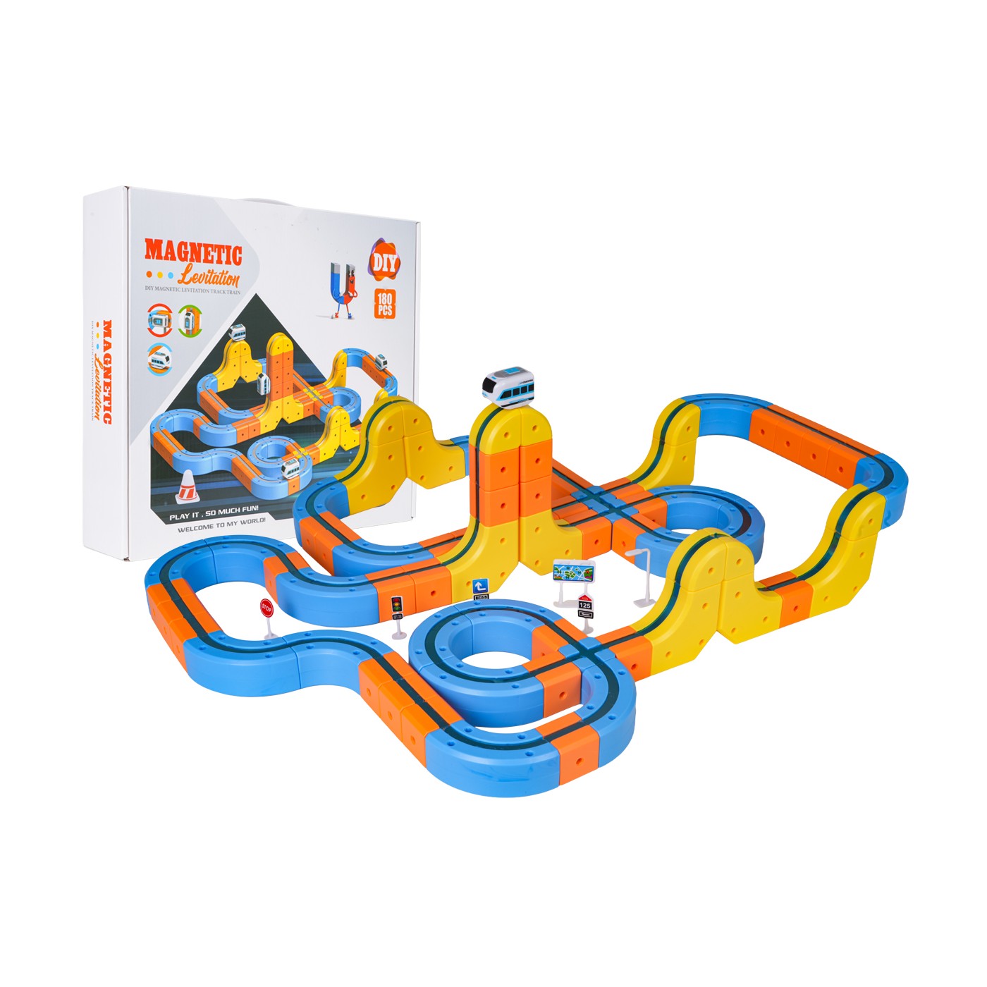 Magnetické farebné železnice 180el.