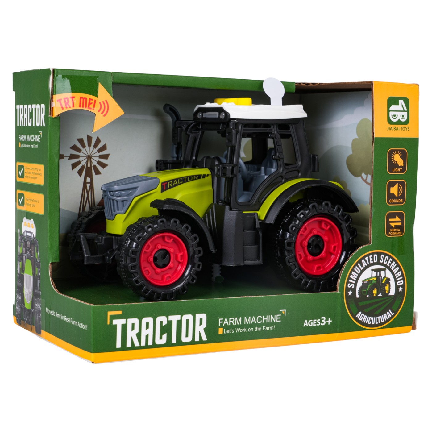 Traktor so svetelnou a zvukovou funkciou Jasne zelená