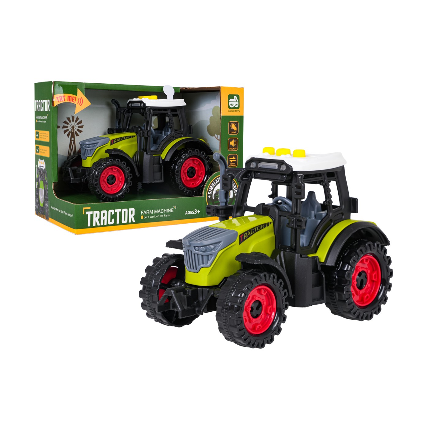 Traktor so svetelnou a zvukovou funkciou Jasne zelená