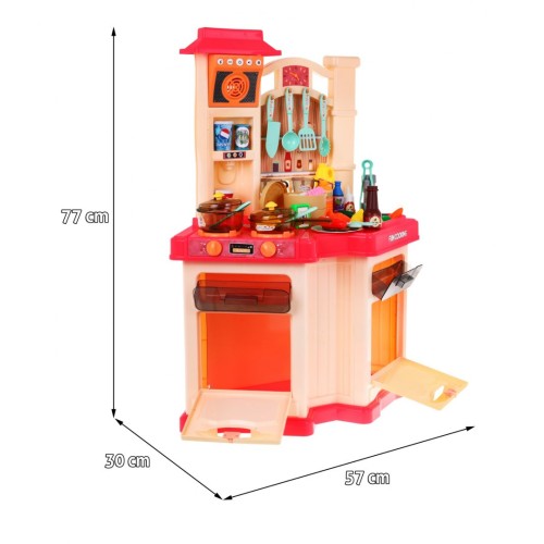 Ružová kuchyňa pre deti 3+ Rádio + Interaktívny horák + Funkcia pary + Príslušenstvo