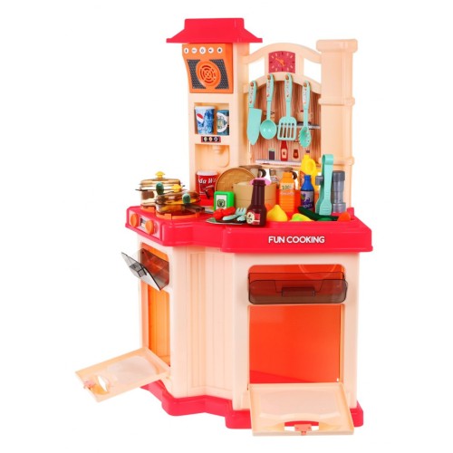 Ružová kuchyňa pre deti 3+ Rádio + Interaktívny horák + Funkcia pary + Príslušenstvo