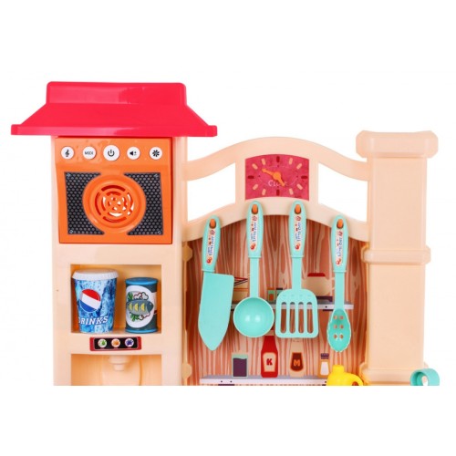 Ružová kuchyňa pre deti 3+ Rádio + Interaktívny horák + Funkcia pary + Príslušenstvo
