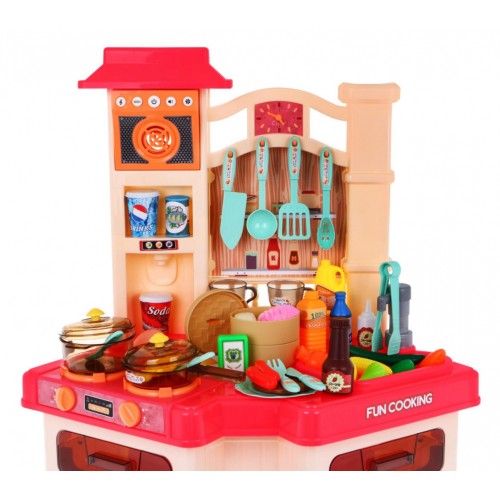 Ružová kuchyňa pre deti 3+ Rádio + Interaktívny horák + Funkcia pary + Príslušenstvo
