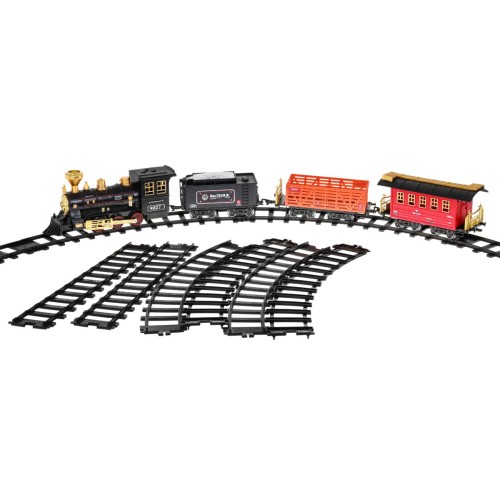 Veľká železnica s funkciou Dymu pre deti 5+ Koľaje na zostavenie + Vlak s vagónmi