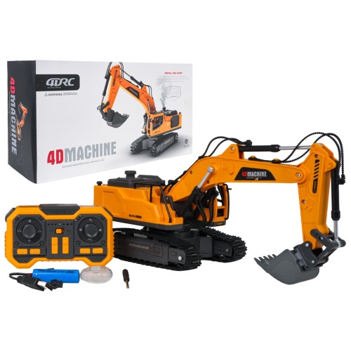 R/C rýpadlo s funkciou dymu, svetiel a zvuku Žltá
