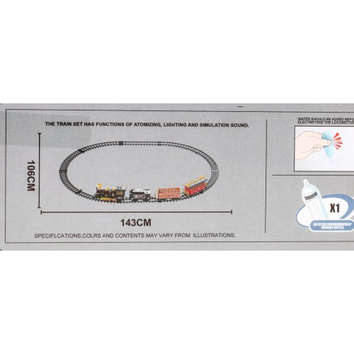 Veľká železnica s funkciou Dymu pre deti 5+ Koľaje na zostavenie + Vlak s vagónmi