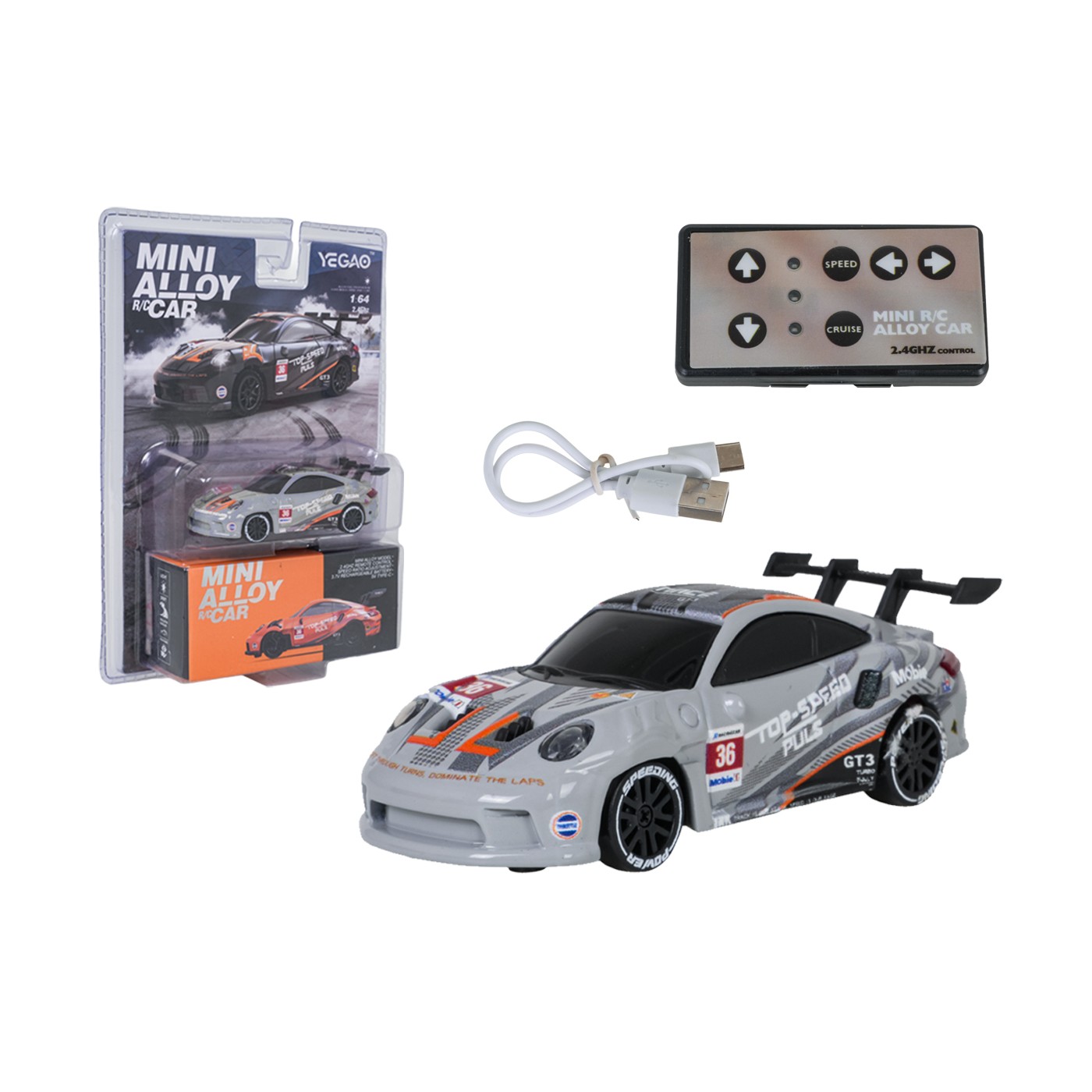 Autíčko 1:64 R/C TOP SPEED na driftovanie, šedé