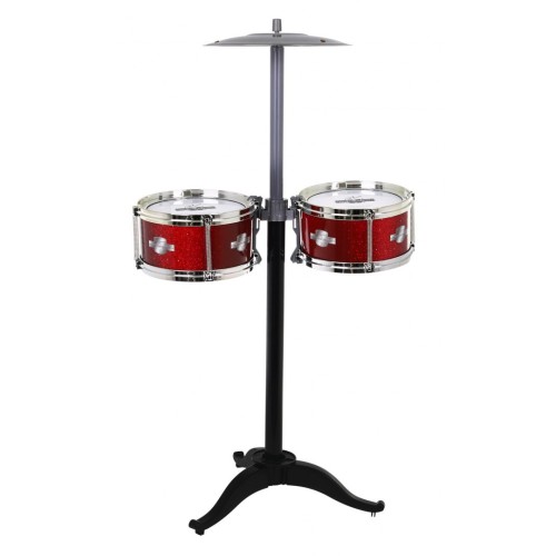 Červená 7-bubnová Bubnová Súprava pre deti 5+ Stolička + 2 Taniere + 2 Palice 12 ks.