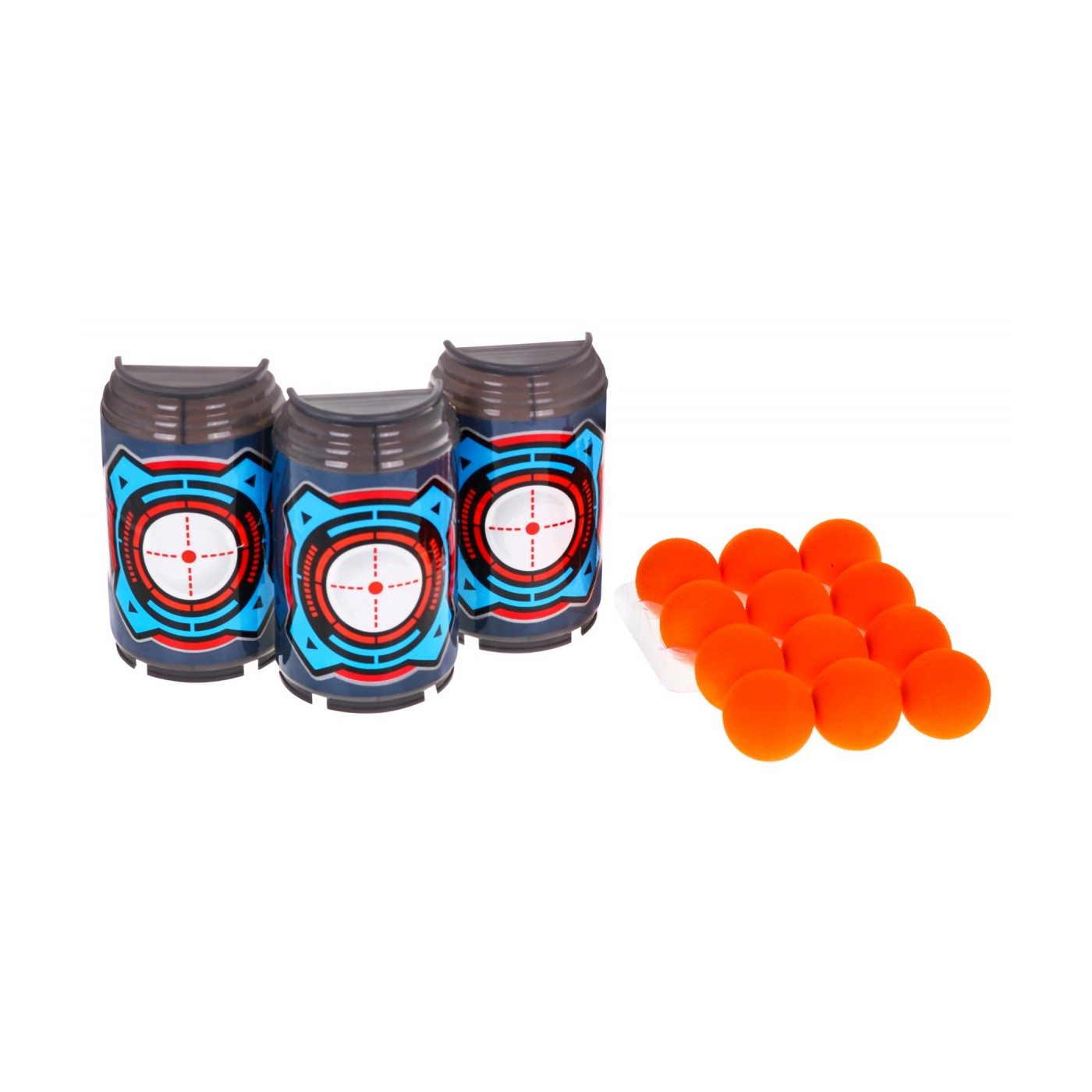 Veľká pištoľ pre deti 6+ Ručný výstrelový mechanizmus + 12 Pienkových guličiek + 3 atrapy plechoviek