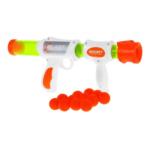 Farebná puška pre deti 4+ Mechanizmus pružinového vzduchu + 12 nábojov Pienkové guličky
