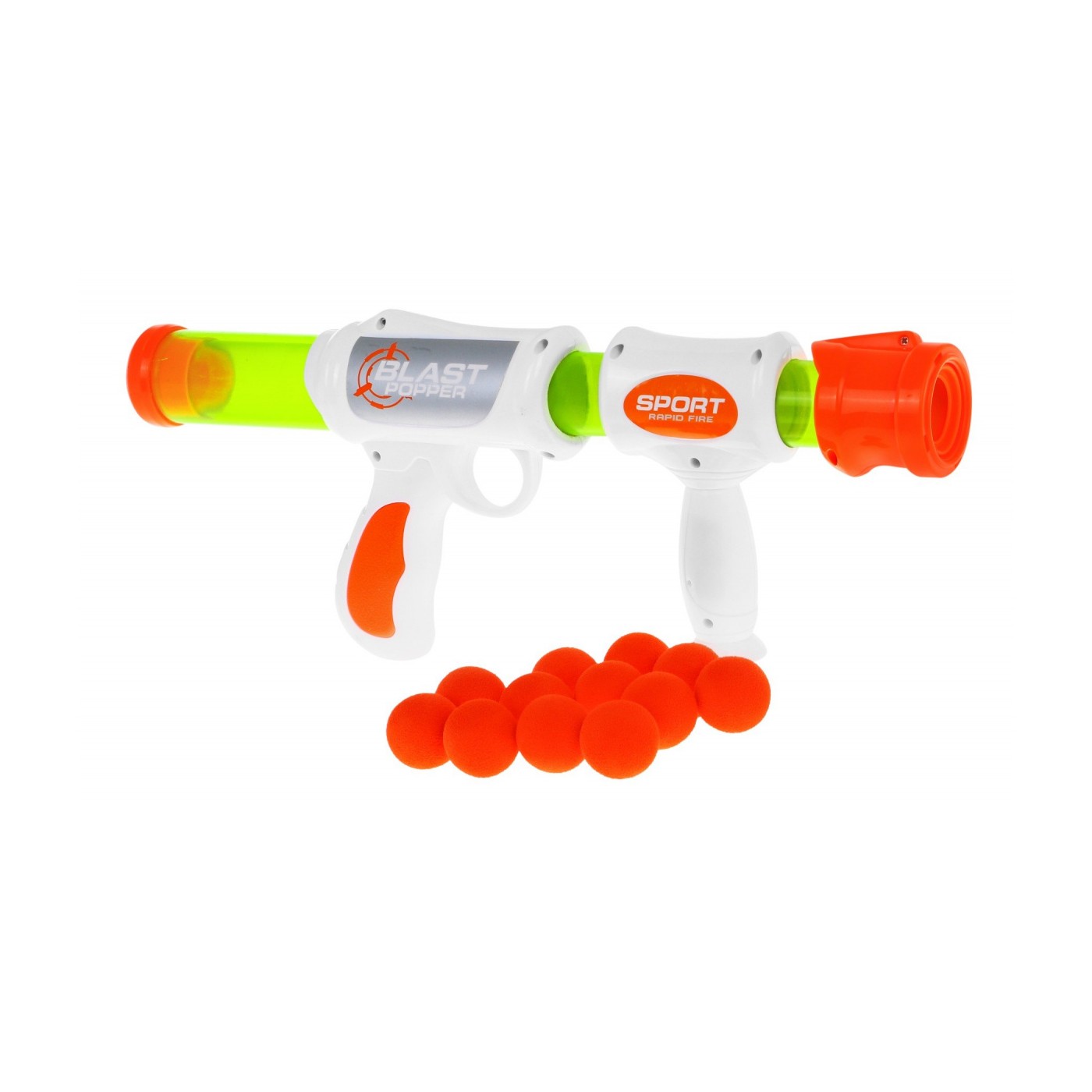 Farebná puška pre deti 4+ Mechanizmus pružinového vzduchu + 12 nábojov Pienkové guličky