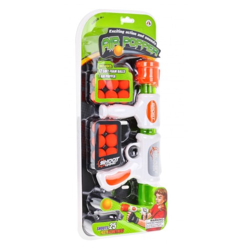 Farebná puška pre deti 4+ Mechanizmus pružinového vzduchu + 12 nábojov Pienkové guličky