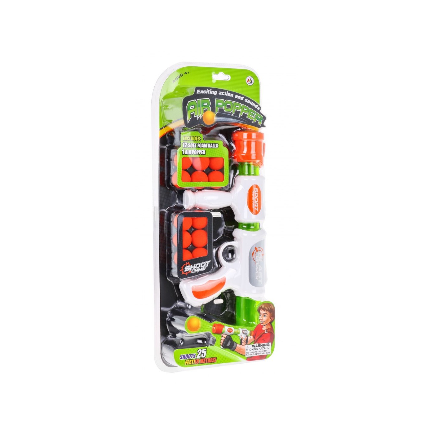 Farebná puška pre deti 4+ Mechanizmus pružinového vzduchu + 12 nábojov Pienkové guličky