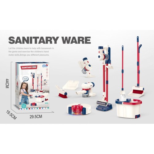 Sada na upratovanie 6v1 pre deti 3+ Interaktívne AGD vysávač robot mop metla lopatky